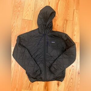 Mens small black hooded Patagonia jacket